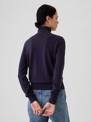 Azul marino - Suéter con cuello alto de lana merino de Gap - Imagen 2 de 5
