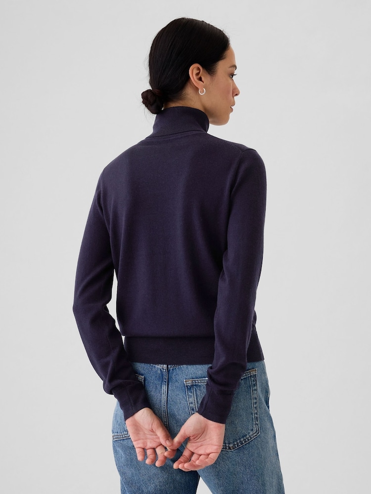 Azul marino - Suéter con cuello alto de lana merino de Gap - Imagen 2 de 5