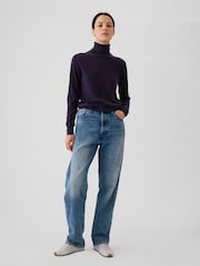 Azul marino - Suéter con cuello alto de lana merino de Gap - Imagen 3 de 5