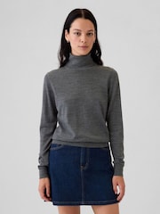 Gap Grey Merino Wool Turtle Neck Jumper - Image 1 of 5