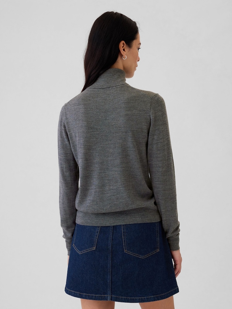 Gap Grey Merino Wool Turtle Neck Jumper - Image 2 of 5