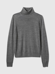Gap Grey Merino Wool Turtle Neck Jumper - Image 4 of 5