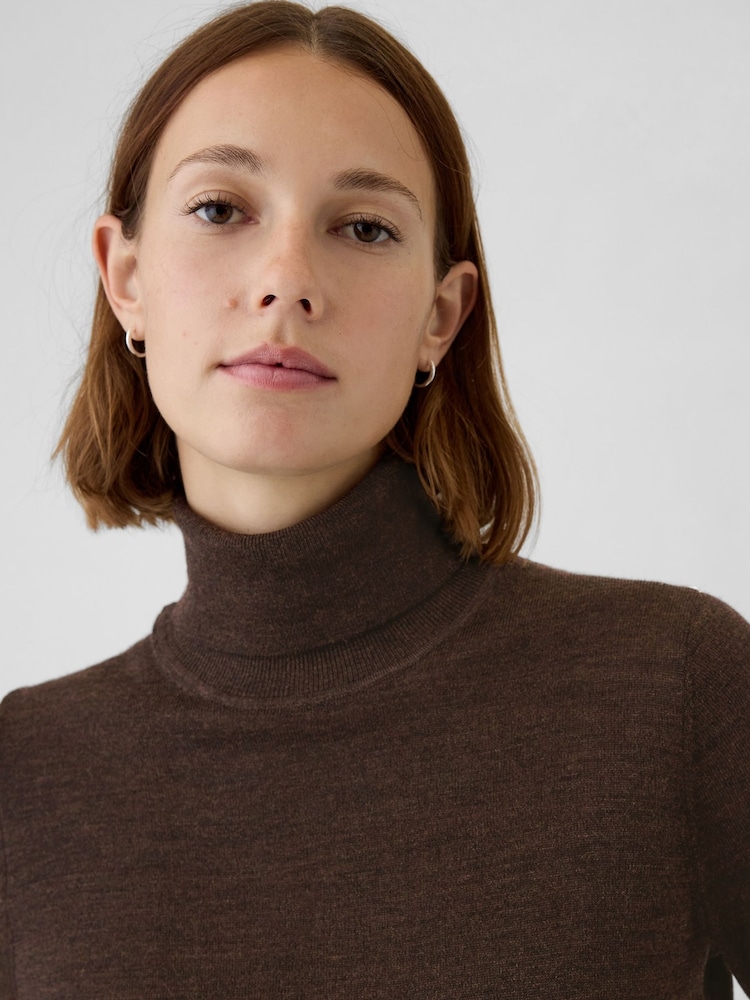 Marrón - Suéter con cuello alto de lana merino de Gap - Imagen 1 de 5