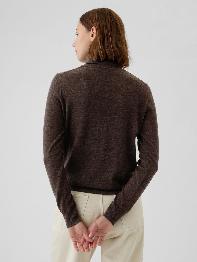 Marrón - Suéter con cuello alto de lana merino de Gap - Imagen 2 de 5