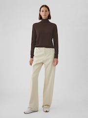 Marrón - Suéter con cuello alto de lana merino de Gap - Imagen 4 de 5