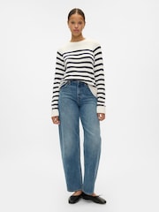 Gap White/Black Stripe CashSoft Crew Neck Jumper - Image 3 of 5