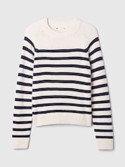 Gap White/Black Stripe CashSoft Crew Neck Jumper - Image 4 of 5