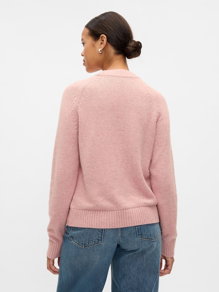 Gap Pink CashSoft Textured Crew Neck Jumper - Image 2 of 5