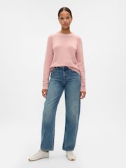 Gap Pink CashSoft Textured Crew Neck Jumper - Image 3 of 5