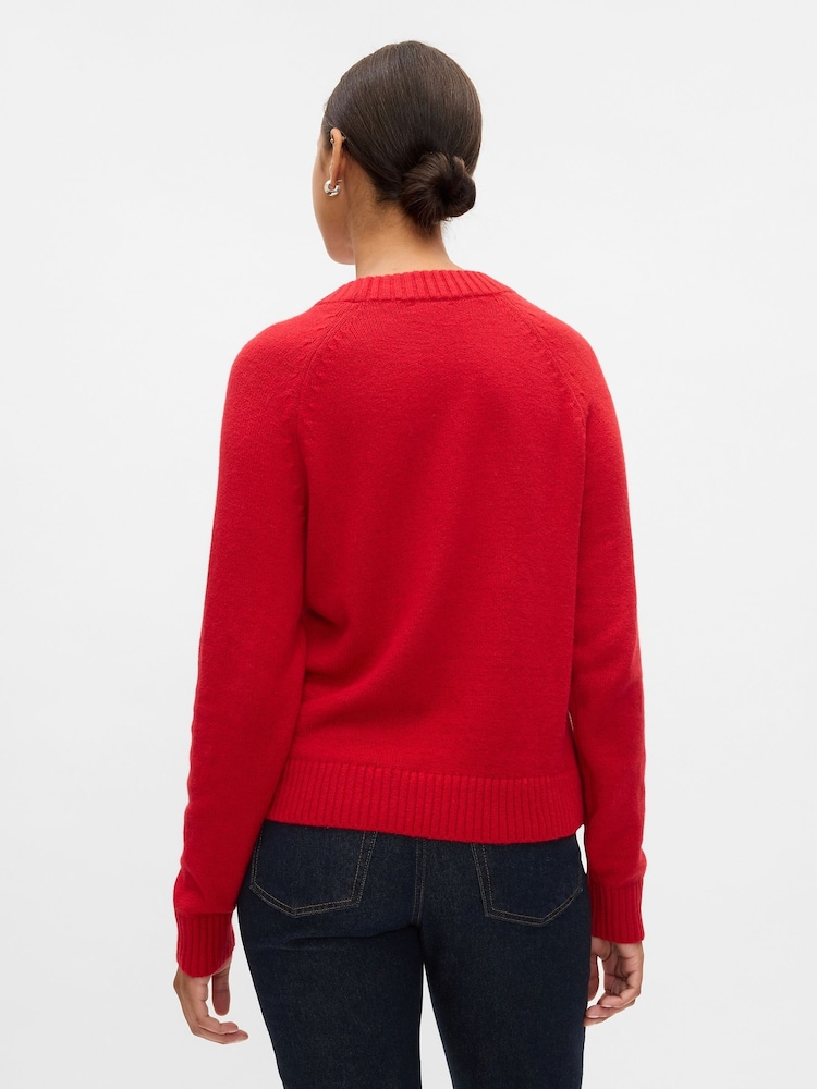 Gap Red CashSoft Textured Crew Neck Jumper - Image 2 of 5
