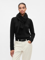 Negro - Suéter de cuello redondo con diseño texturizado de Cashsoft de Gap - Imagen 3 de 5