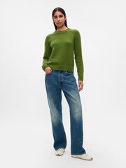 Gap Lime Green CashSoft Textured Crew Neck Jumper - Image 3 of 5