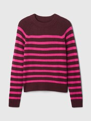Gap Burgundy/Pink Stripe CashSoft Crew Neck Jumper - Image 5 of 5