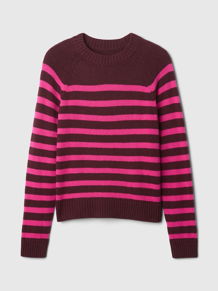 Gap Burgundy/Pink Stripe CashSoft Crew Neck Jumper - Image 5 of 5