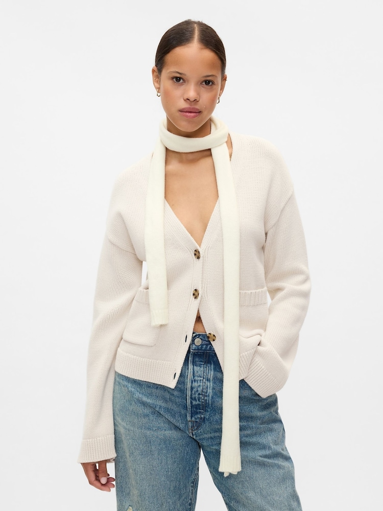Gap White CashSoft Skinny Scarf - Image 1 of 2