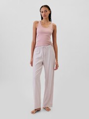 Gap Pink Ribbed Support Pyjama Tank Top - Image 3 of 4