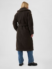 Gap Brown Teddy Borg Sherpa Long Coat - Image 3 of 5