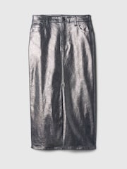 Gap Silver Foil Midi Skirt - Image 4 of 5
