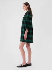 Gap Green Flannel Utility Mini Shirtdress - Image 4 of 5