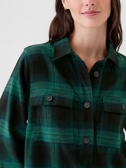 Gap Green Flannel Utility Mini Shirtdress - Image 5 of 5