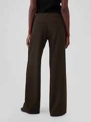Gap Brown 365 High Waisted Brushed Twill Pleated Taper Trousers - Image 3 of 5