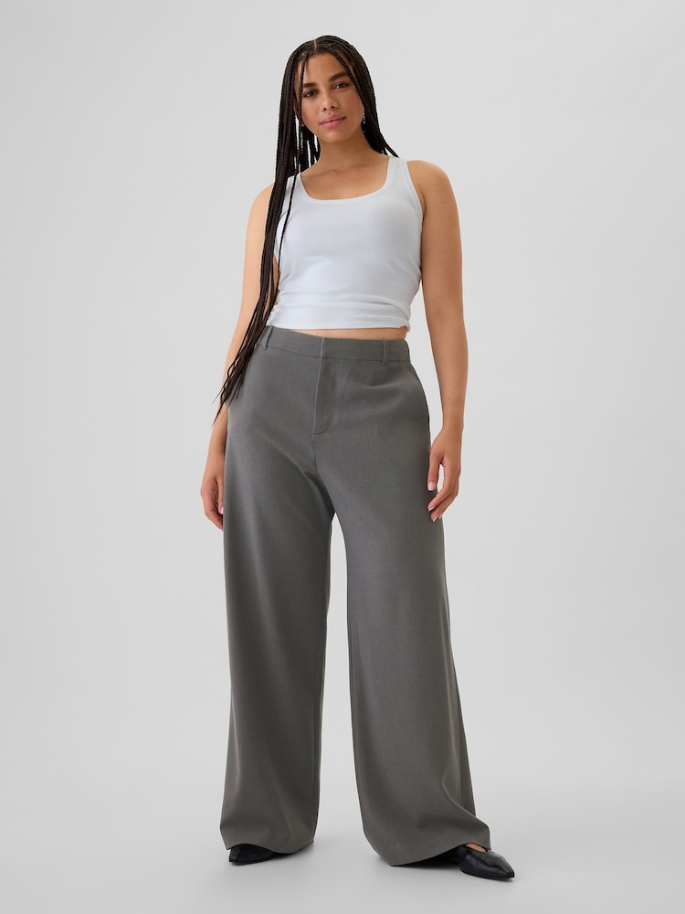 Gap Grey 365 High Waisted Brushed Twill Pleated Taper Trousers - Image 5 of 5 Gap Grey 365 High Waisted Brushed Twill Pleated Taper Trousers - Image 5 of 5
