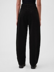 Gap Black 365 High Rise Corduroy Tapered Trousers - Image 2 of 5
