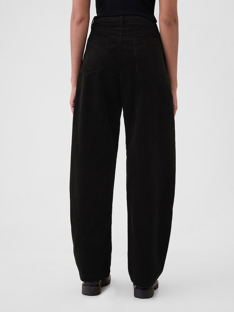 Gap Black 365 High Rise Corduroy Tapered Trousers - Image 2 of 5 Gap Black 365 High Rise Corduroy Tapered Trousers - Image 2 of 5