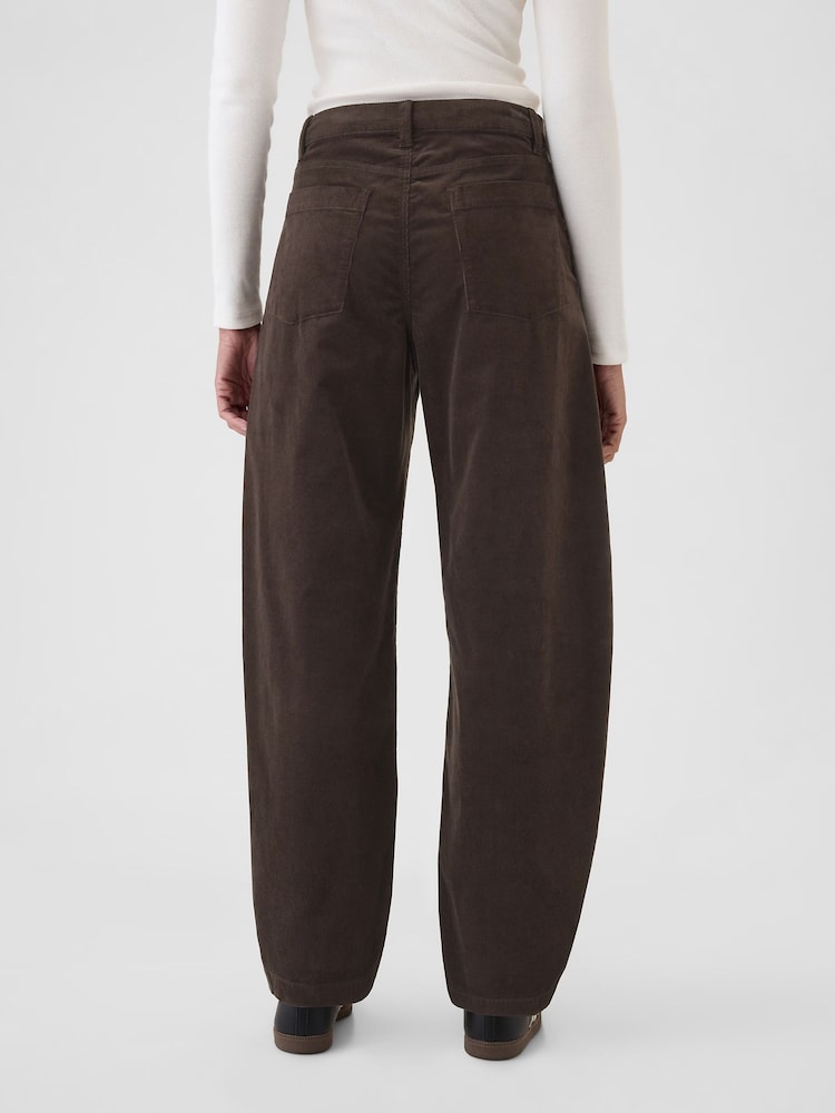 Gap Brown 365 High Rise Corduroy Tapered Trousers - Image 2 of 5