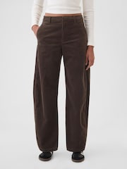 Gap Brown 365 High Rise Corduroy Tapered Trousers - Image 3 of 5