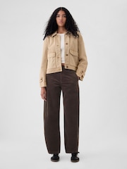 Gap Brown 365 High Rise Corduroy Tapered Trousers - Image 5 of 5