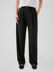 Gap Black Everyday High Waisted Brushed Twill Pleated Taper Trousers - Image 2 of 5
