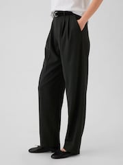 Gap Black Everyday High Waisted Brushed Twill Pleated Taper Trousers - Image 4 of 5