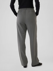 Gap Grey Everyday High Waisted Brushed Twill Pleated Taper Trousers - Image 2 of 5