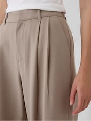 Gap Light Brown 365 High Waisted Brushed Twill Pleated Trousers - Image 2 of 4