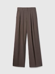 Gap Brown 365 High Waisted Brushed Twill Pleated Trousers - Image 7 of 8