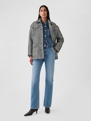 Gap Black Herringbone Belted Utility Jacket - Image 3 of 5