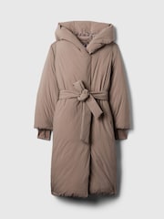 Gap Brown Oversized Long Belted Puffer Coat - Image 5 of 5