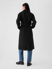 Gap Black Belted Double Faced Wool-Blend Trench Coat - Image 2 of 5