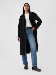Gap Black Belted Double Faced Wool-Blend Trench Coat - Image 3 of 5