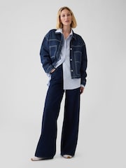 Gap Blue Organic Cotton Oxford Oversized Shirt - Image 3 of 4