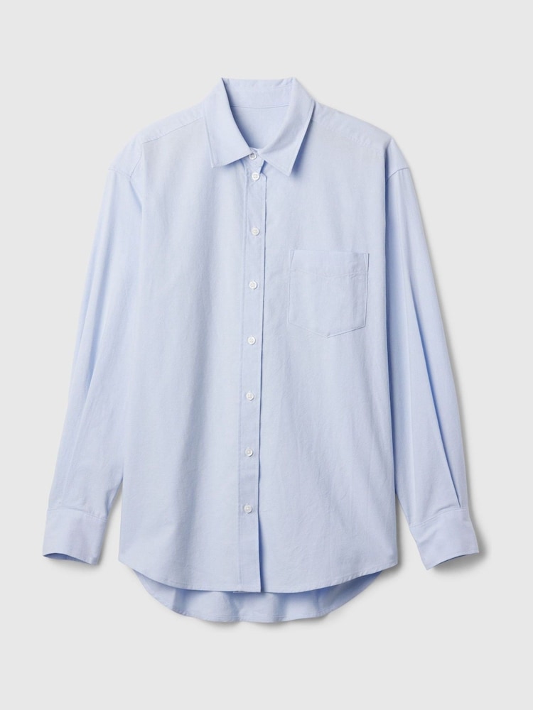 Gap Blue Organic Cotton Oxford Oversized Shirt - Image 4 of 4