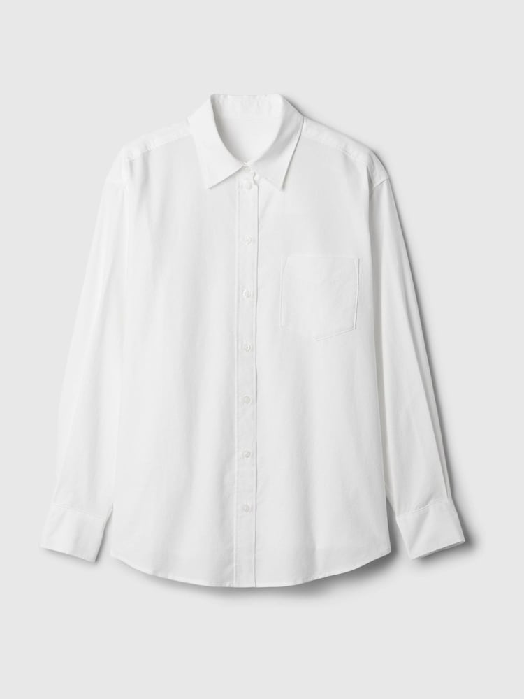 Gap White Organic Cotton Oxford Oversized Shirt - Image 4 of 4