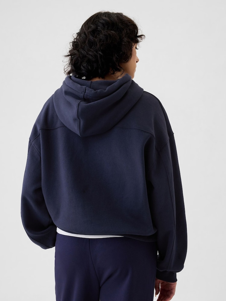 Gap Blue Vintage Soft Cropped Hoodie - Image 2 of 4 Gap Blue Vintage Soft Cropped Hoodie - Image 2 of 4