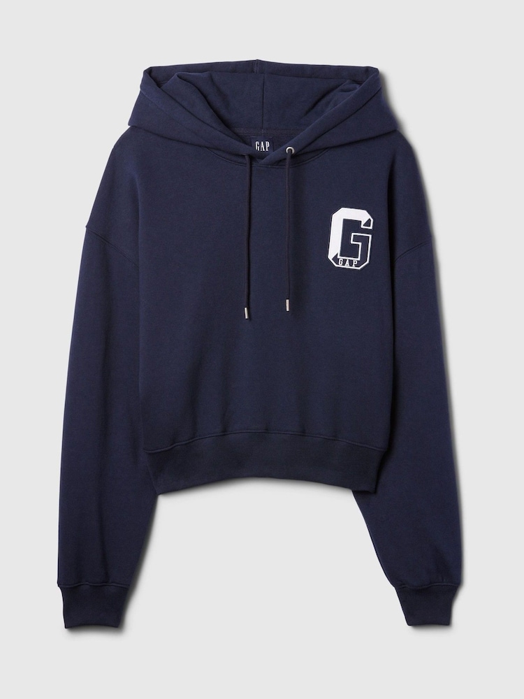 Gap Blue Vintage Soft Cropped Hoodie - Image 4 of 4 Gap Blue Vintage Soft Cropped Hoodie - Image 4 of 4