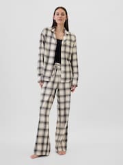 Gap White Matching Family Christmas Relaxed Flannel Pyjama Bottoms - Image 1 of 4