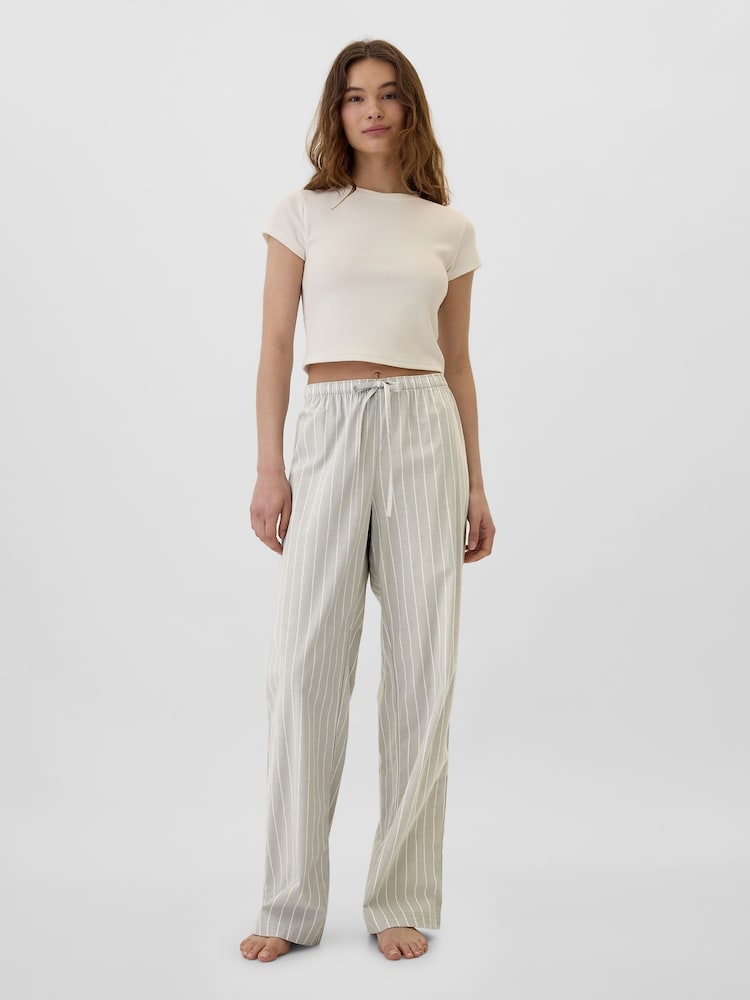 Gap Grey Poplin Pyjama Bottoms - Image 1 of 4 Gap Grey Poplin Pyjama Bottoms - Image 1 of 4
