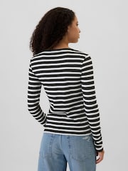 Zwarte streep - Gap - Favourite - T-shirt met lange mouwen en ronde hals van katoen en modal - Image 2 of 5