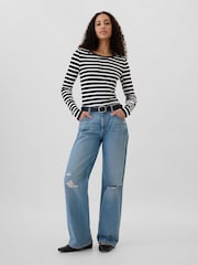 Zwarte streep - Gap - Favourite - T-shirt met lange mouwen en ronde hals van katoen en modal - Image 3 of 5