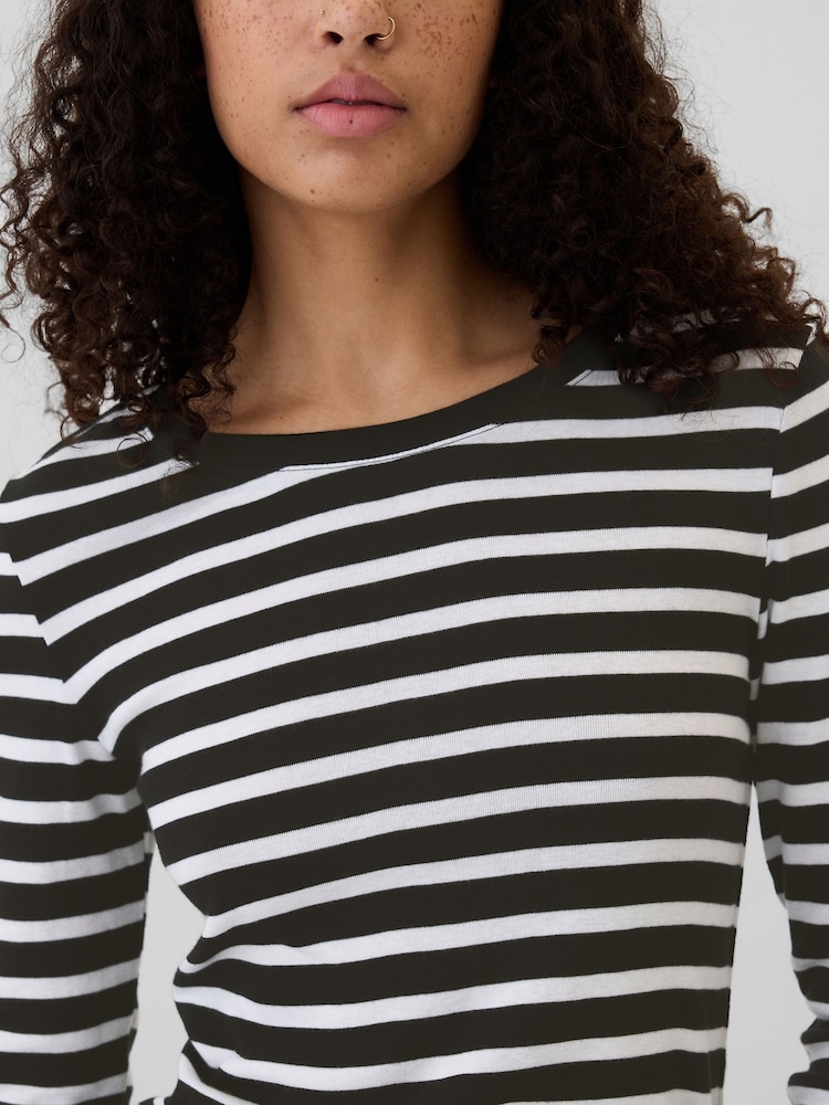 Zwarte streep - Gap - Favourite - T-shirt met lange mouwen en ronde hals van katoen en modal - Image 4 of 5